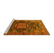 Sideview of Machine Washable Animal Yellow Traditional Rug, wshtr681yw