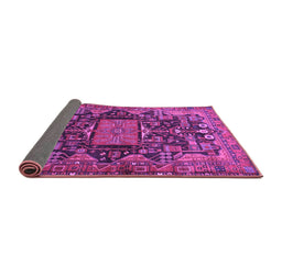 Sideview of Animal Purple Traditional Rug, tr681pur
