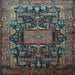 Square Animal Light Blue Traditional Rug, tr681lblu