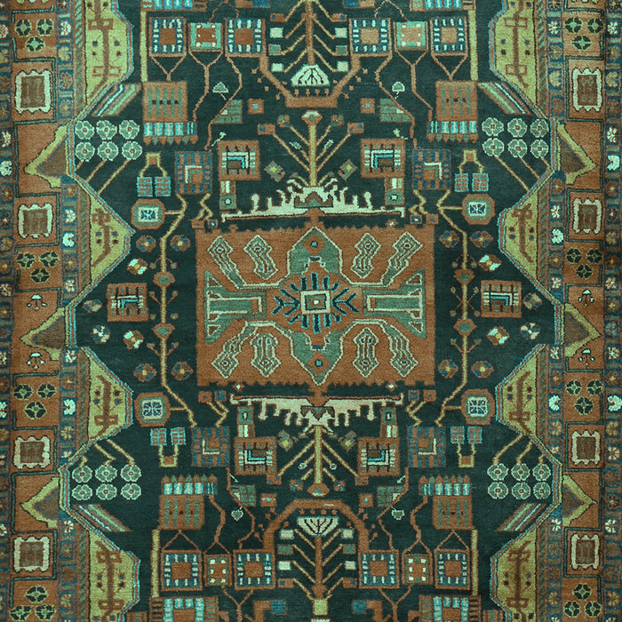 Machine Washable Animal Turquoise Traditional Area Rugs, wshtr681turq