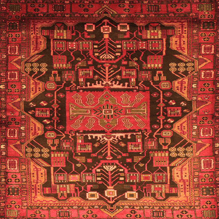 Serging Thickness of Animal Orange Traditional Rug, tr681org