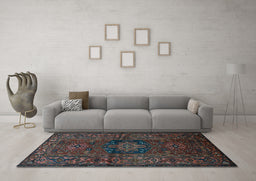 Machine Washable Persian Light Blue Traditional Rug in a Living Room, wshtr682lblu