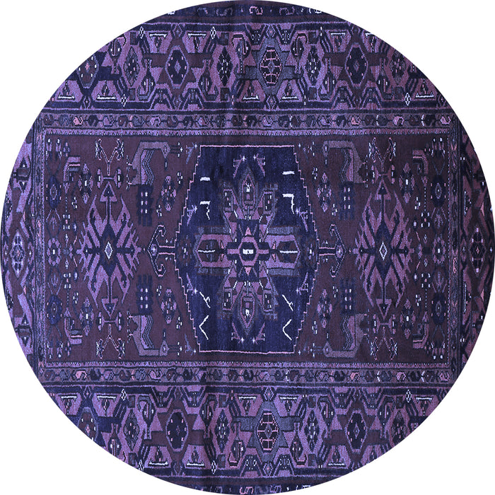 Round Machine Washable Persian Blue Traditional Rug, wshtr682blu