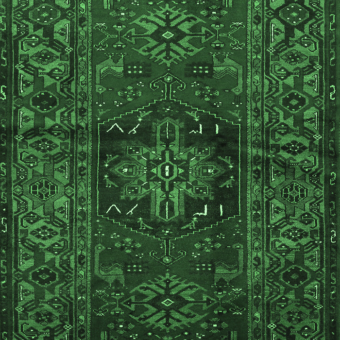 Machine Washable Persian Emerald Green Traditional Area Rugs, wshtr682emgrn
