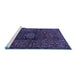 Sideview of Machine Washable Persian Blue Traditional Rug, wshtr682blu