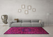 Machine Washable Persian Pink Traditional Rug in a Living Room, wshtr682pnk