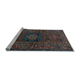 Sideview of Machine Washable Persian Light Blue Traditional Rug, wshtr682lblu