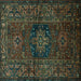 Square Persian Turquoise Traditional Rug, tr682turq