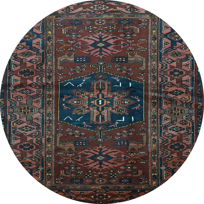 Round Persian Light Blue Traditional Rug, tr682lblu