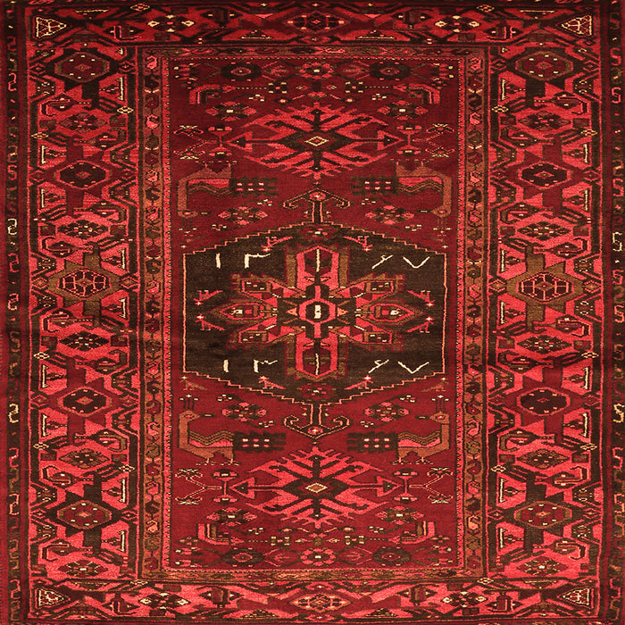 Round Machine Washable Persian Orange Traditional Area Rugs, wshtr682org