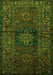 Serging Thickness of Machine Washable Persian Green Traditional Area Rugs, wshtr682grn