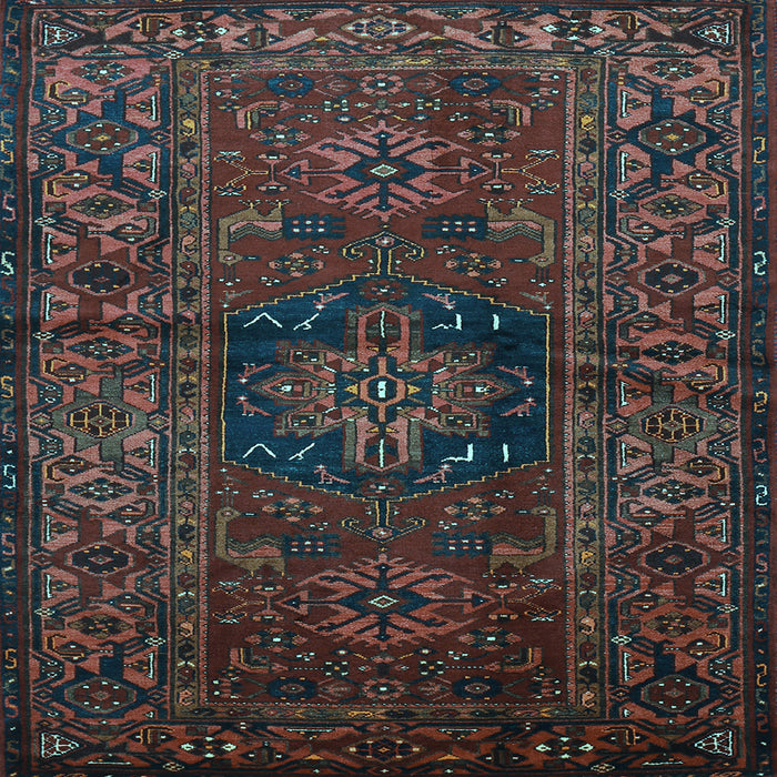 Square Machine Washable Persian Light Blue Traditional Rug, wshtr682lblu