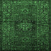 Square Machine Washable Persian Emerald Green Traditional Area Rugs, wshtr682emgrn