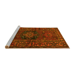 Sideview of Machine Washable Persian Yellow Traditional Rug, wshtr682yw