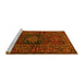 Sideview of Machine Washable Persian Yellow Traditional Rug, wshtr682yw