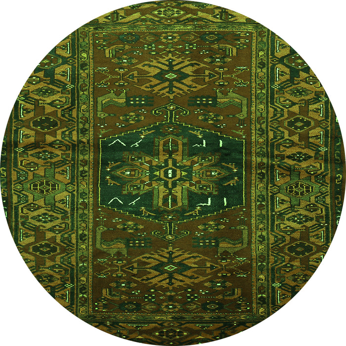 Square Persian Green Traditional Rug, tr682grn