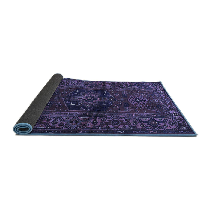 Sideview of Persian Blue Traditional Rug, tr682blu