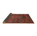 Sideview of Traditional Saffron Red Persian Rug, tr683