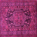 Square Machine Washable Persian Pink Traditional Rug, wshtr683pnk