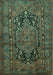 Machine Washable Persian Turquoise Traditional Area Rugs, wshtr683turq