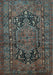 Machine Washable Persian Light Blue Traditional Rug, wshtr683lblu