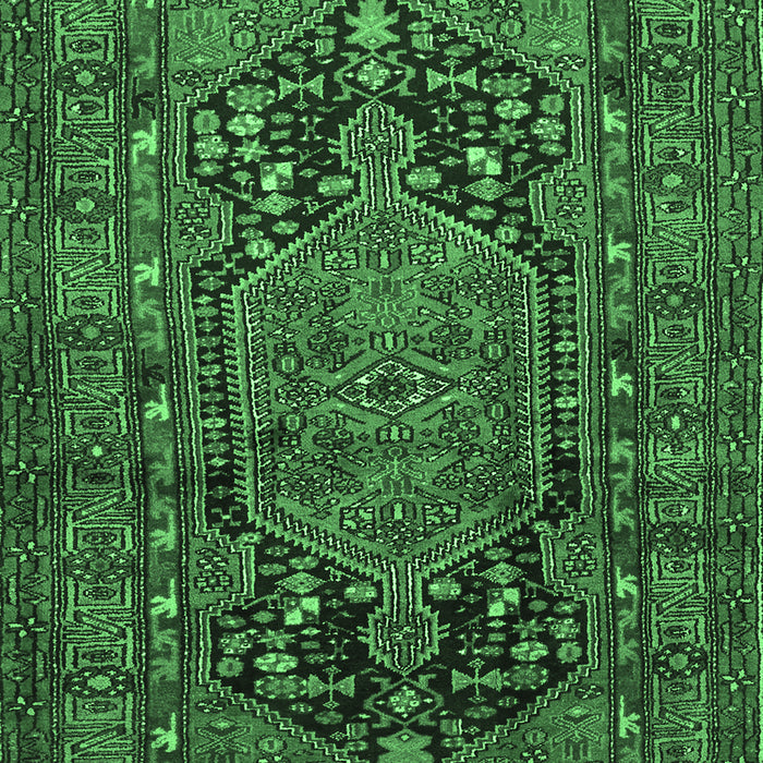 Machine Washable Persian Emerald Green Traditional Area Rugs, wshtr683emgrn