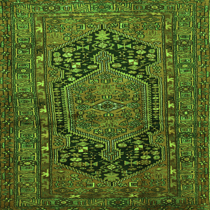 Serging Thickness of Persian Green Traditional Rug, tr683grn