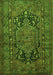 Serging Thickness of Machine Washable Persian Green Traditional Area Rugs, wshtr683grn