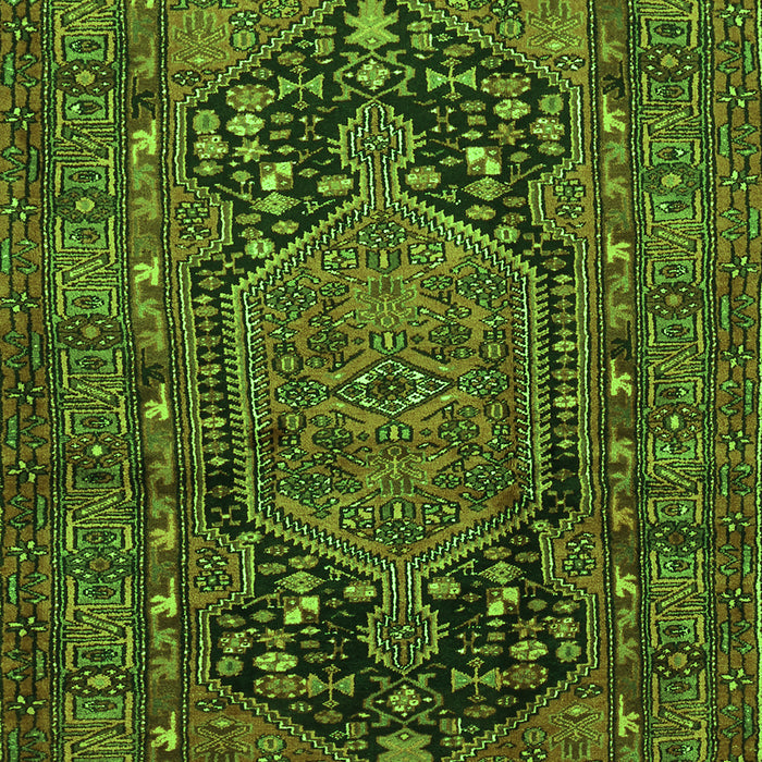 Serging Thickness of Machine Washable Persian Green Traditional Area Rugs, wshtr683grn