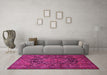 Machine Washable Persian Pink Traditional Rug in a Living Room, wshtr683pnk