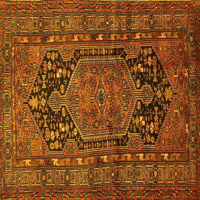 Square Persian Yellow Traditional Rug, tr683yw