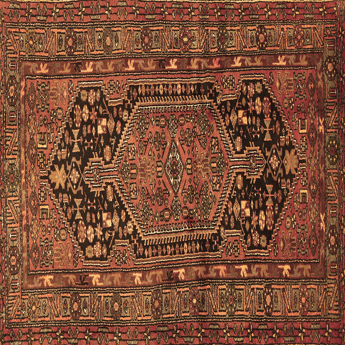 Square Persian Brown Traditional Rug, tr683brn