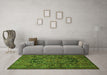 Machine Washable Persian Green Traditional Area Rugs in a Living Room,, wshtr683grn