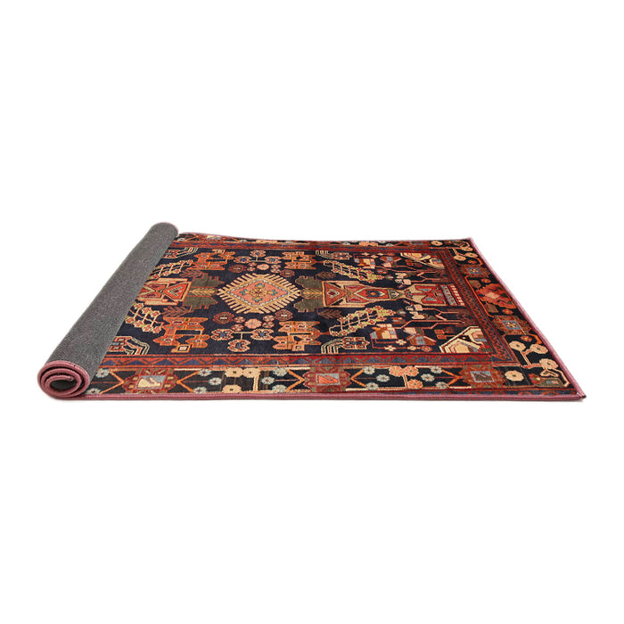 Sideview of Traditional Rust Pink Animal Rug, tr684