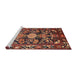 Sideview of Machine Washable Traditional Rust Pink Rug, wshtr684