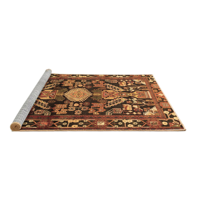 Sideview of Machine Washable Animal Brown Traditional Rug, wshtr684brn