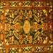 Square Machine Washable Animal Yellow Traditional Rug, wshtr684yw