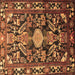 Square Machine Washable Animal Brown Traditional Rug, wshtr684brn