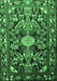 Machine Washable Animal Emerald Green Traditional Area Rugs, wshtr684emgrn