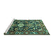 Sideview of Machine Washable Animal Turquoise Traditional Area Rugs, wshtr684turq