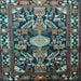 Square Machine Washable Animal Light Blue Traditional Rug, wshtr684lblu