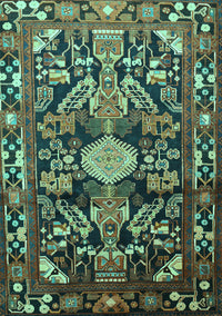 Animal Turquoise Traditional Rug, tr684turq