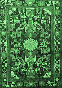 Animal Emerald Green Traditional Rug, tr684emgrn