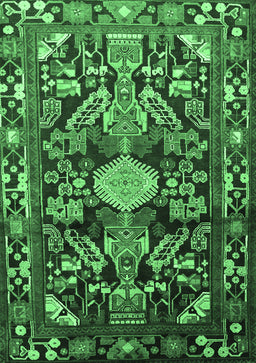 Animal Emerald Green Traditional Rug, tr684emgrn
