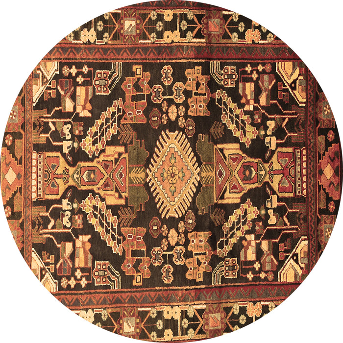 Round Machine Washable Animal Brown Traditional Rug, wshtr684brn