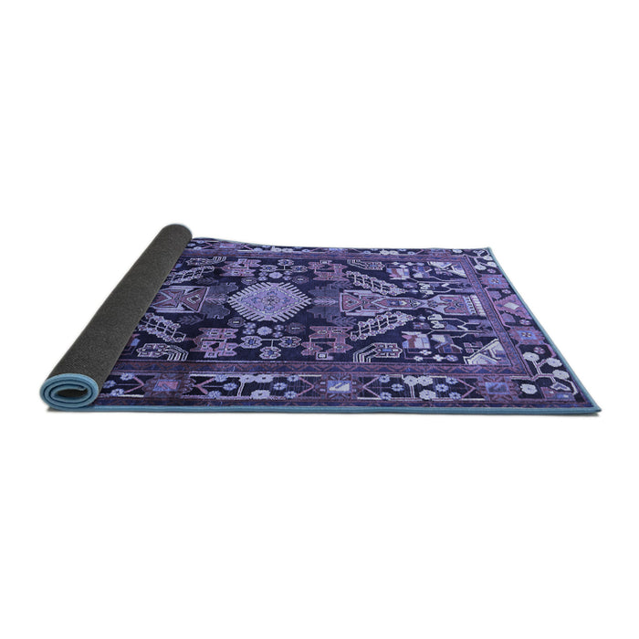 Sideview of Animal Blue Traditional Rug, tr684blu