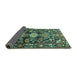 Sideview of Animal Turquoise Traditional Rug, tr684turq