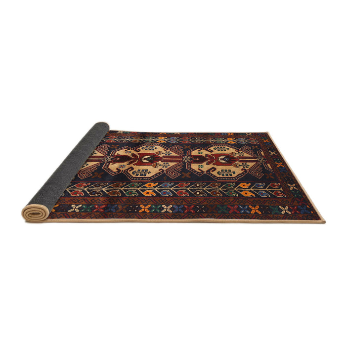 Sideview of Traditional Chestnut Brown Persian Rug, tr685