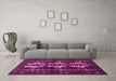 Machine Washable Persian Pink Traditional Rug in a Living Room, wshtr685pnk