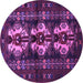 Round Persian Purple Traditional Rug, tr685pur